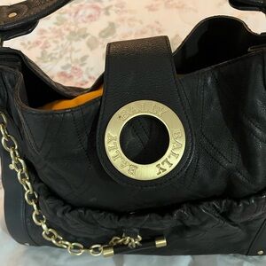 Black color, leather ,14”x12” in excellent condition